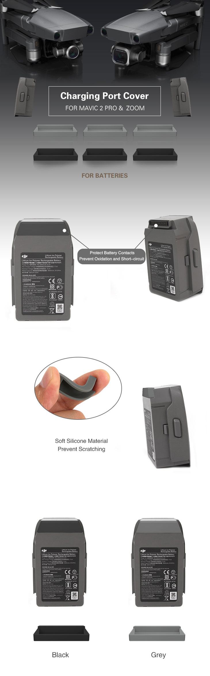 DJI Mavic 2 rubber battery contact points plugs (1 pcs)
