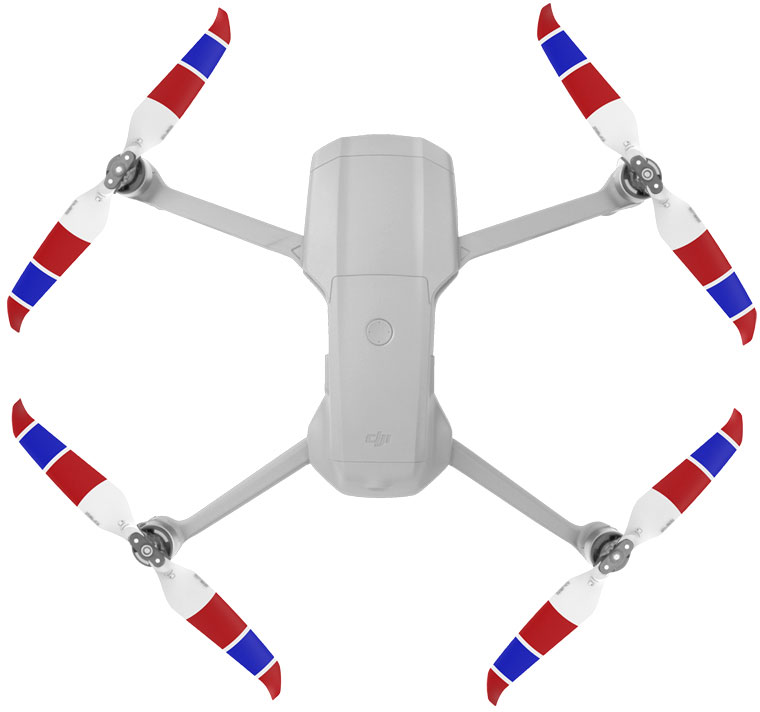 50CAL DJI Air 2 / 2S 7238F Low Noise Props (2 paar) rood / blauw