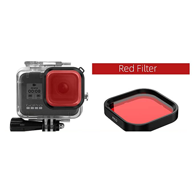 50CAL GoPro Hero 8 60m onderwater waterdichte case + filters (3 stuks)