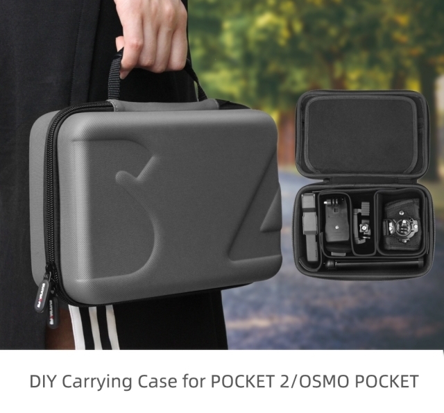 Hukezhu Waterproof Portable Handbag Hard Bag Storage Carry Case For DJI OSMO Action Camera 21x16x8 cm