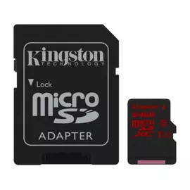 Snelle Kingston 64GB microSD kaart incl SD adapter [70MB/s schrijfsnelheid]